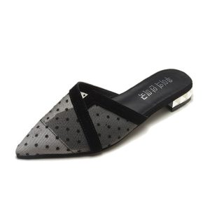 « Mules À Pois Femmes Sexy Talons Bas »