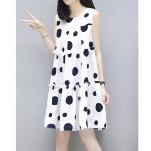 Mini Robe Volants Féminine Élégante Pois