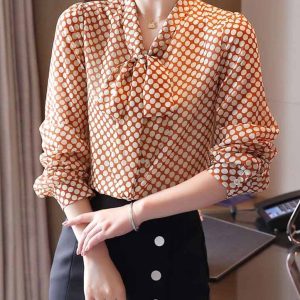 Chemisier Mousseline Élégant Pois Femme