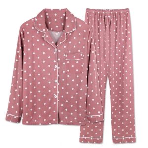 Ensemble Chemisier Pantalon Femme Pois Décontracté