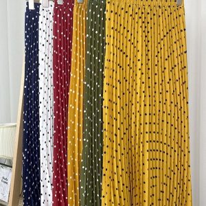 Mousseline Plissée Jupe Femme Vintage