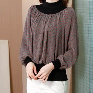 T-Shirt Vintage Floral Chic Automne Léopard