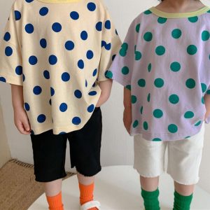 T-Shirt Manches Courtes Enfants Unisexe Pois