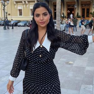 Foridol Robe Mousseline Femme Chic À Pois