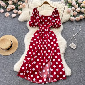 YuooMuoo Robe Trapèze Élégante Pois Unique