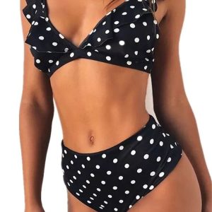Maillot Bain Sexy Taille Haute Volants