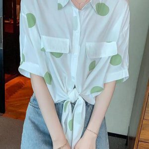 « Chemise Manches Courtes Pois Femmes »