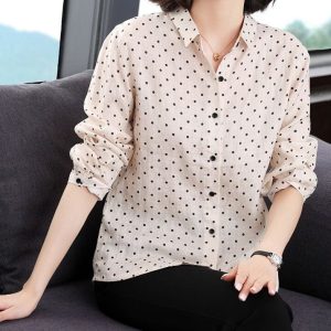 Chemisier Imprimé Élégant Femmes Polo Automne