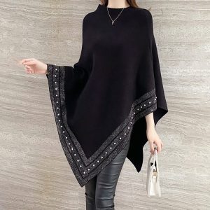 Pull Tricot Diamond Noir – Ponchos À Pois