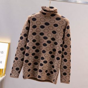 Pulls À Pois En Velours Épais Pour Dames