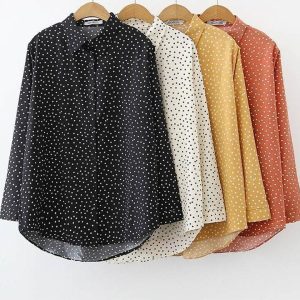 Chemisier Mousseline Élégante Vintage Dames Polo