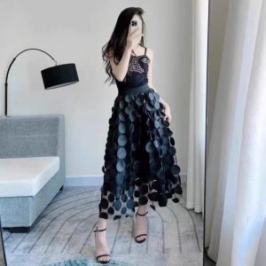 Treutoyeu Jupe Mi-Longue Rétro Femme