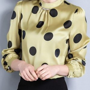 Chemisier Mousseline Élégant Femme Printemps Pois