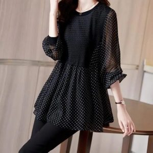 Chemise Mousseline Élégante Printemps Célébrité Décontractée