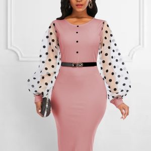 Robe Maille Transparente Élégante Femme