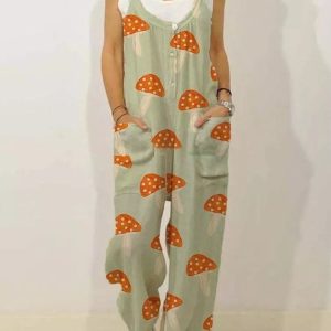 Combinaison Boho Jambes Larges Taille Plus