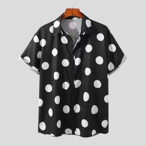 Chemise Vacances Élégance Pois Hommes Hawaïennes Unique