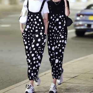 Salopette Mousseline Bretelles Poches Ample Cheville