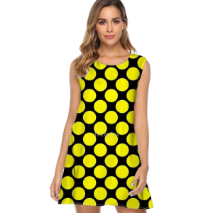 Robe Pois Jaune Courte