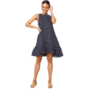 Robe À Pois Courte Rouge À Pois Blancs