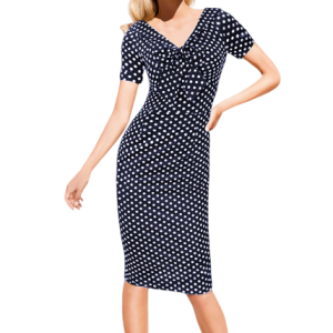 Robe Eté Col V De Soirée À Pois