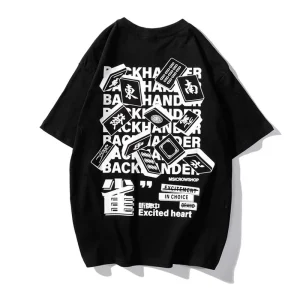"BACKHANDER" T-shirt noir streetwear - URB1™