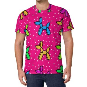 T-Shirt Imprimé Chiens Ballon Estival Populaire Hommes