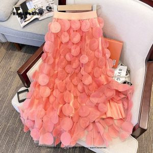 Jupes Longues Plissées Élégantes À Pois