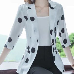 Costume Imprimé Manteau Élégant Slim Mode Coréenne Blazer