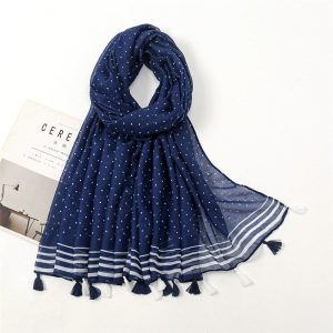 Foulard Viscose Élégance Pois Pour Femmes