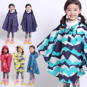 Poncho De Pluie Imperméable Motif Pois Pour Enfants