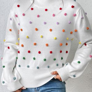 Pull À Pois Noir Femme