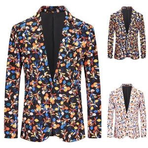 Blazer À Fleurs Unique Homme – Décontracté Et Tendance