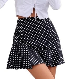 Mini Jupe Volants Imprimée Streetwear Élégant