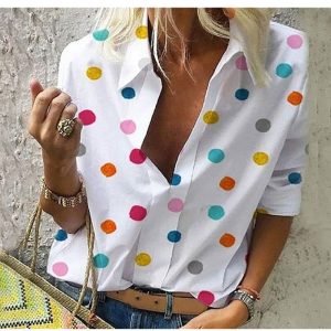 Chemise Ample Respirante Floral Pois