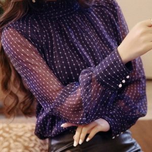 Chemisier Mousseline Soie Dentelle Élégant