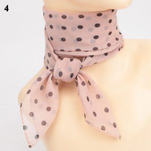 Foulard Carré Mousseline Soie Femme Pois