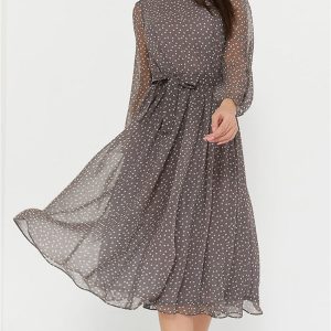 Eotvotee Robe Élégante Pois Chic Femme