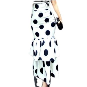 Jupe Mousseline Pois Sirène Décontractée Sexy