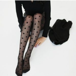 Collants À Petits Pois Chic Féminin Unique