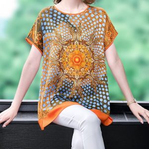 Haut Imprimé Élégant Décontracté Coréen Pois