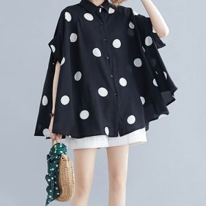 Chemisier Manches Courtes Mousseline Pois