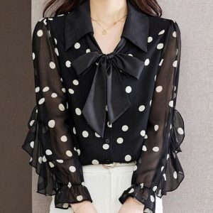 Chemise Princesse Volants Épissés Mode Pois