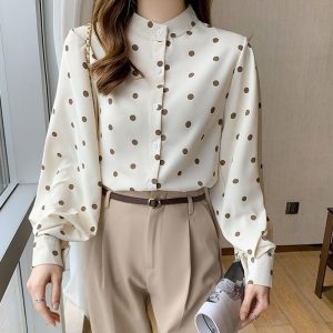 Chemisier Simple Boutonnage Femme Pois