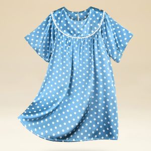 Robe Nuit Filles Imprimée Pois Naturels