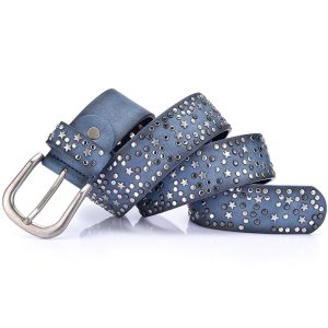 Ceinture Rivetée Cuir Style Punk Pois