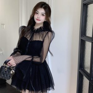 Jupe Bouffante Manches Longues Mailles