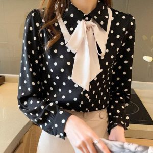 Chemises Mousseline Chic Élégance Pois Unique