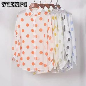 Chemise Ample Mousseline Pois Femme