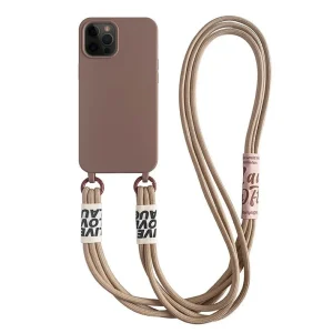 "3STRG" Coque iPhone Silicone Antichocs avec Cordon Marron - URB1™